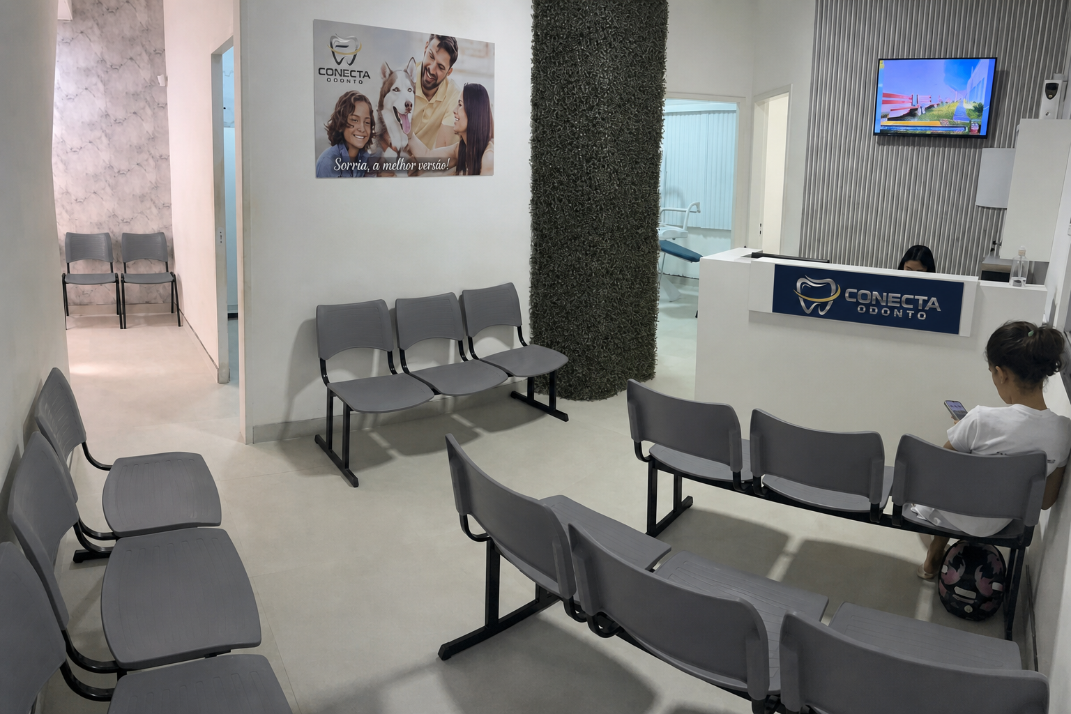 Interior da clínica Conecta Odonto